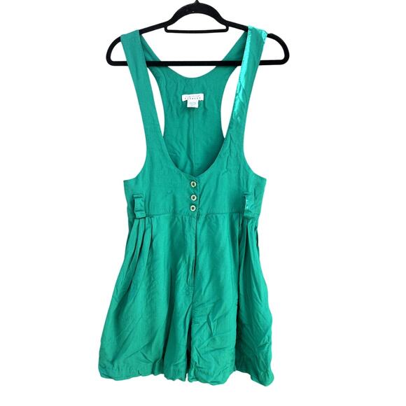 Express | Vintage 90s Sleeveless Romper Shorts Kelly Green Size Small - Picture 1 of 7
